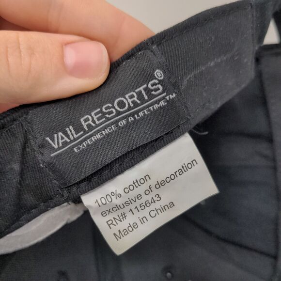 Kirkwood Slideback Hat Black One Size Adjustable Embroidered 6 Panel Vail Resort - Picture 7 of 7